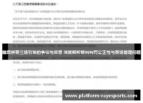 魏震禁赛三场引发的争议与反思 深度解析裁判判罚公正性与赛场管理问题